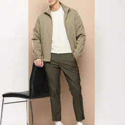 encore by INVICTUS Men Self Design Pleated Casual Trousers image 3