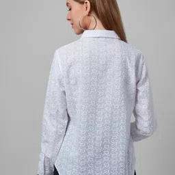 Style Quotient White Cotton Embroidered Shirt image 2