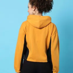 Campus Sutra Yellow Cotton Sweatshirt image 2