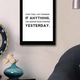 TIED RIBBONS White & Black Printed Inspirational Quotes Framed Wall Art image 1