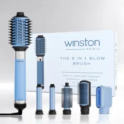 Winston 5 In 1 Hair Blow Brush Multi Styler For All Hair Types- Ice Blue image 1