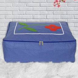 Kuber Industries Blue & Red Printed Saree Organiser-image-30