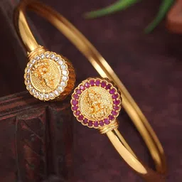 House of Pataudi Women Brass American Diamond Gold-Plated Bangle-Style Bracelet-picture-40
