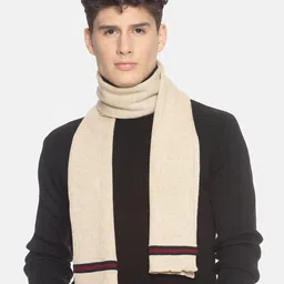 513 Men Beige Solid Knitted Muffler-image-87