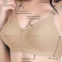 shyam sons flair Shyam Sons Set of 4 FLAIR Seamed Wireless Non Padded Minimizer Bra image 4