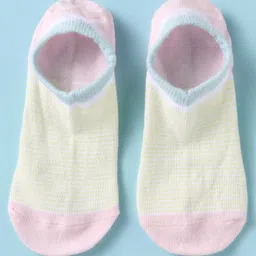 Mustang Knitted No Show Socks with Color Block - Light Yellow & Baby Pink-picture-15