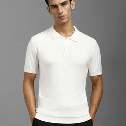 Louis Philippe Men Self Design Polo Collar T-shirt-picture-38