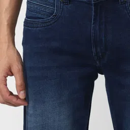 Peter England Casuals Men Slim Fit Low Distress Heavy Fade Jeans image 5