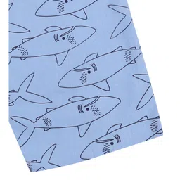 lilly + sid Lilly & Sid Knee Length Shorts Shark Print - Blue image 4
