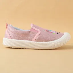 Cute Walk by Babyhug Slip On Casual Shoes with Kitty Embroidery - Pink image 4