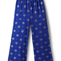 EARTHY TOUCH Cotton Woven Three Fourth Sleeves Kurta & Salwar Set With Dupatta & Floral Foil Print - Blue image 5