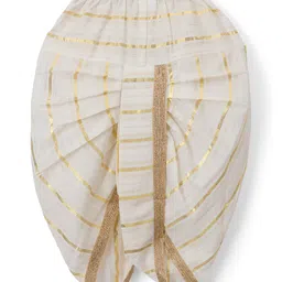 Babyhug Lurex Dobby Woven Full Sleeves Kurta Dhoti Set with Foil Print - Blue image 5