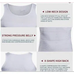 fitolym Tummy Tucker Vest for Men’s Slimming Body Shaper Vest Abs Abdomen Slim Stretchable Tummy Control Vest Shapewear Undershirt Gym Workout (Black) image 2