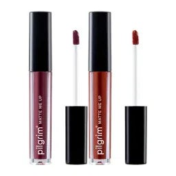 Pilgrim Matte Me Up! Smudge-Proof Liquid Lipstick Duo Berry Tease & Bossy Brown image 1