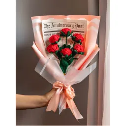 THE ZAPPY BOX Rose Crochet Bouquet Anniversary Edit-image-65
