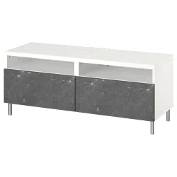 ikea bestå TV bench with drawers, white/Bergsviken/Ösarp black, 120x42x48 cm image 1