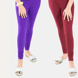 Tik Tok WEARS Girls Purple Churidar Length Leggings-picture-35