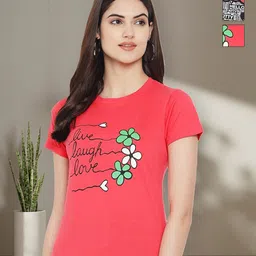 Tromko Women Pack of 3 Typography Printed Round Neck Cotton T-shirts-picture-14