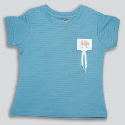 kidoz Girls Self Design Round Neck Cotton T-shirt-image-27