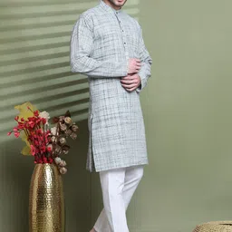 Armaan Ethnic Men Ethnic Motifs Regular Pure Cotton Kurta with Pyjamas image 5