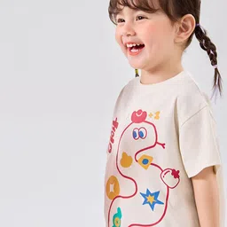 LULU & SKY Girls Printed Extended Sleeves Applique Boxy T-shirt-picture-39