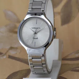 VIRAKTI Women Brass Dial & Stainless Steel Bracelet Style Straps Analogue Watch image 1