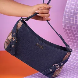 ZOUK Women Solid Baguette Buckle Detail Shoulder Bag-image-79