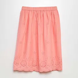 KIABI Girls Lace patterned Pure Cotton A-Line Midi Skirt-picture-23