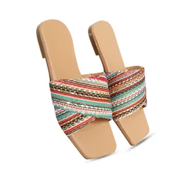 Anouk Women Woven Design Ethnic Embellished One Toe Flats image 4