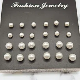 SAPRAA TRENDS Pack of 12 Spherical Studs Earrings-image-92