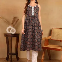 KALINI Women Ethnic Motifs Printed Daily Cotton A-Line Kurta-picture-16