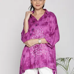 LetsDressUp Women Tie and Dye Shirt Style Longline Top-picture-28