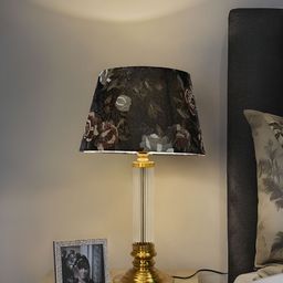 Fos Lighting Gold-Toned & Black Printed Glass Frustum Shaped Table Lamp-picture-8