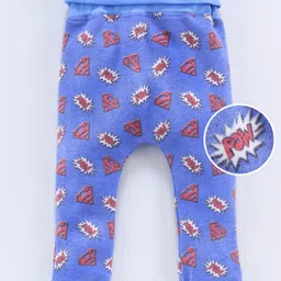Mom's Love Full Length Lounge Pant Superman Print - Blue-image-43
