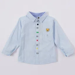 Kookie Kids Full Sleeves Shirt Teddy Patch - Blue-picture-18