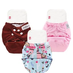 Babyhug Free Size Reusable Cloth Diaper Printed & Solid  - Pack of 3-picture-21