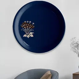 nestroots Blue & White Floral Printed Ceramic Wall Plate-picture-31