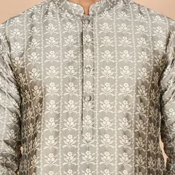 anouk mirage Anouk Rustic Men Floral Embroidered Kurta with Pyjama image 4
