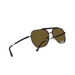 Mast & Harbour Unisex Green Lens & Gunmetal-Toned Square Sunglasses with image 3