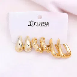 Jewels Galaxy Contemporary Half Hoop Earrings-picture-24