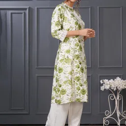 BulBul Floral Printed Mandarin Collar Pure Cotton Kurta with Palazzos image 5