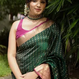 TheWonderWorld Women Woven Design Zari Saree-image-94