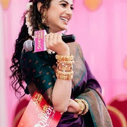 Aman's Impero Woven Design Zari Silk Blend Handloom Saree image 2