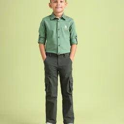 U.S. Polo Assn. Kids Boys Cotton Mid-Rise Classic Cargos Trousers-picture-39