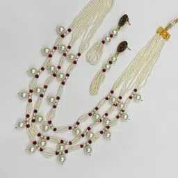 VANSHIKA JEWELS Gold Plated Studded Jewellery Set image 2