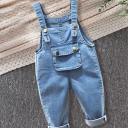 FOREVER FRIDAY Boys Solid Adjustable Strap Dungaree-picture-1