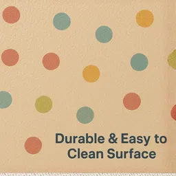 YELONA 4Pcs Beige & Blue Patterned Waterproof Heat-Resistant Anti-Slip Table Placemats image 5