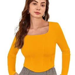 DHRUVIL IMPEX Women Square Neck Top-image-45