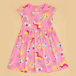 Pantaloons Junior Girls Cotton Printed Fit & Flare Dress image 2