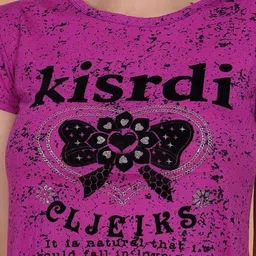 POLLOLOCO Women Typography Printed T-shirt image 2